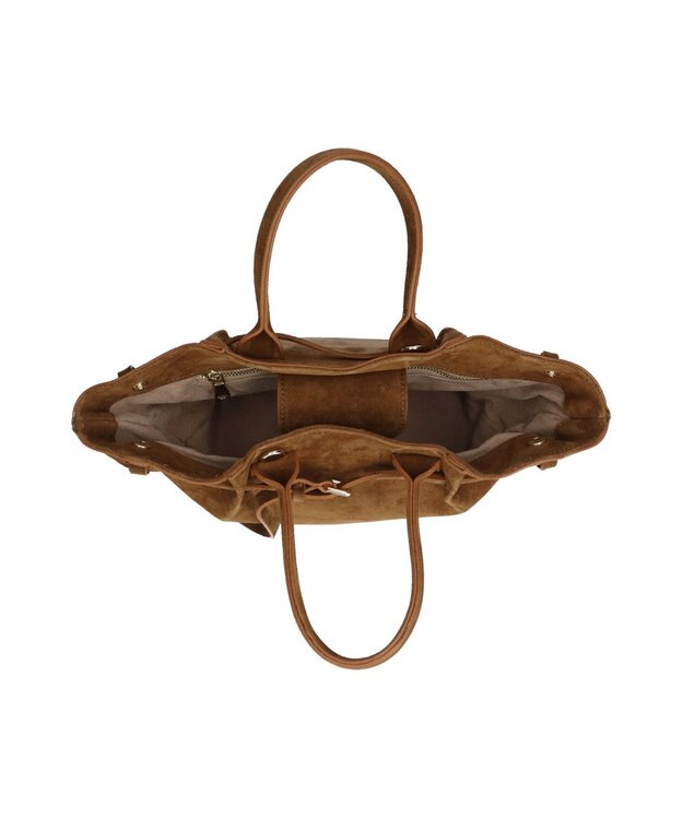 INTER-CHAUSSURES 【CHRISTIAN VILLA】レザーミディアムハンドバッグ ブラウンスウェード