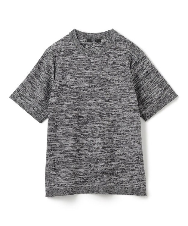 JOSEPH HOMME レクサスムリネ　クルーネック半袖ニット ライトグレー系