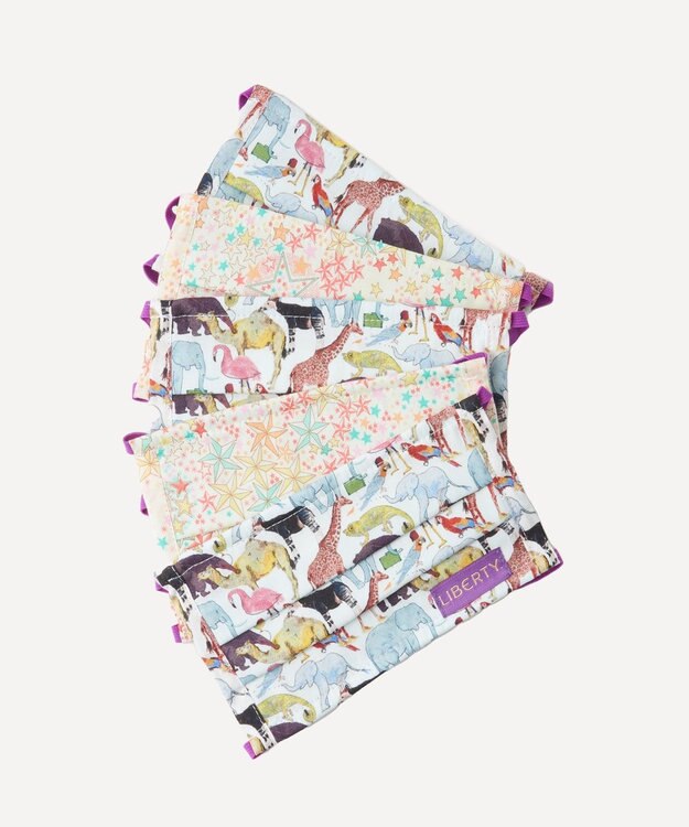 LIBERTY. キュー・フォー・ザ・ズー ポーチ付きキッズ フェイスカバー 5枚セット マルチ