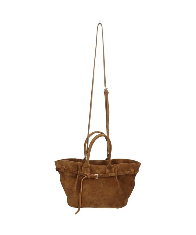 INTER-CHAUSSURES 【CHRISTIAN VILLA】レザーミディアムハンドバッグ ブラウンスウェード