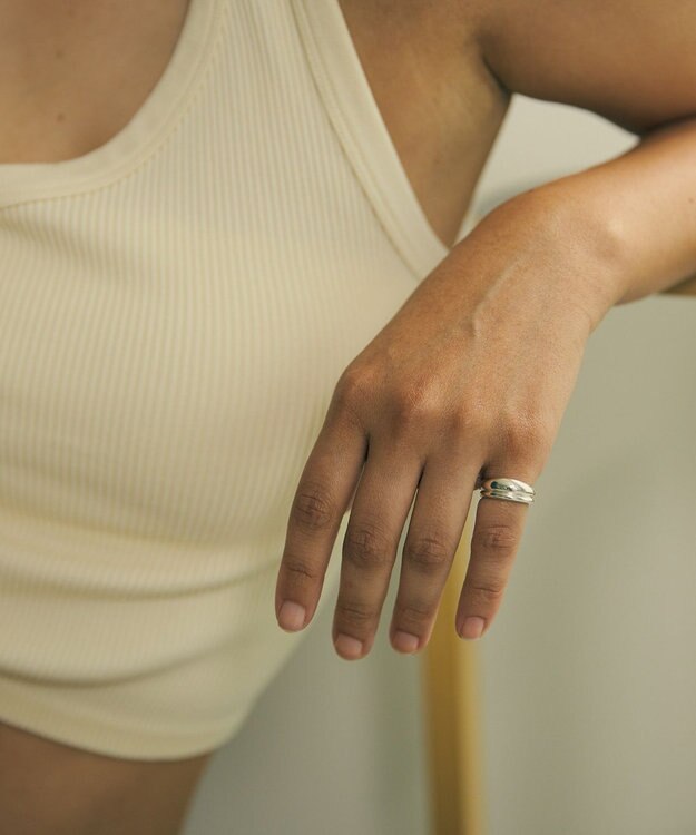 yoaa シルバー925 ダブルピンキー リング シルバー925