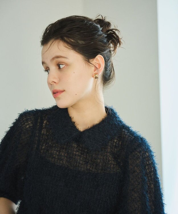 #Newans フィラッフィパフスリーブプラウス ネイビー