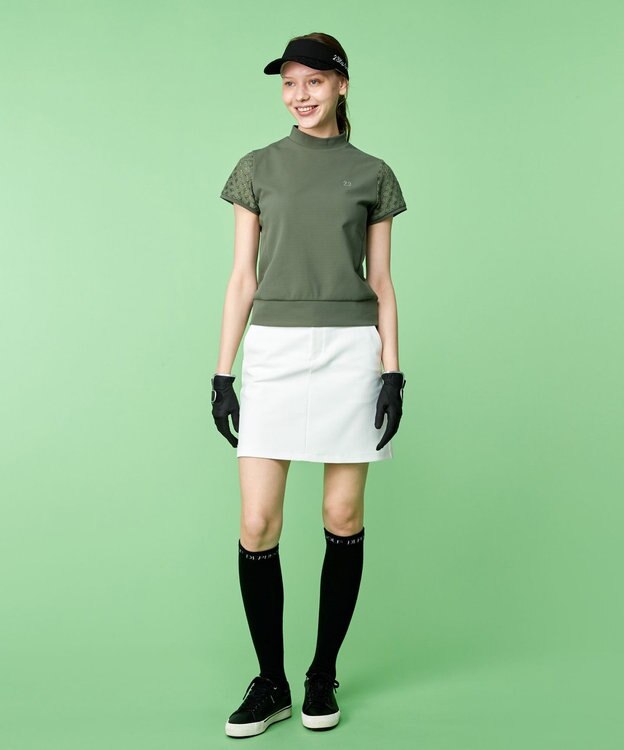 23区GOLF レース使いが上品！【WOMEN】バイザー ブラック系