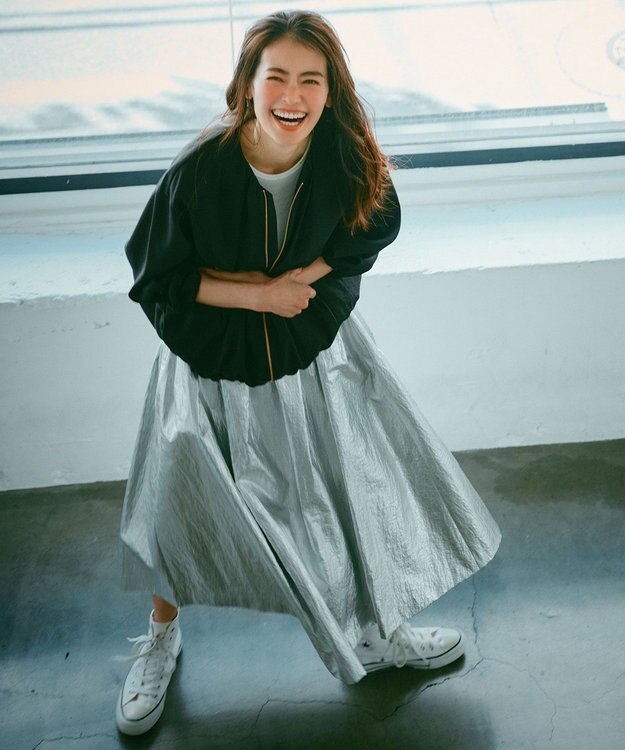 NAVE 【Nave】ホイルプリント スカート シルバー系