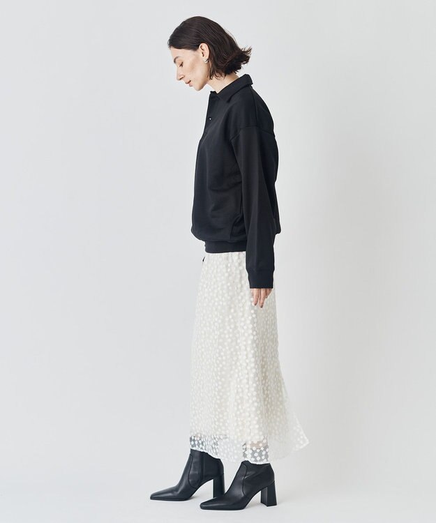 UNFILO MENS 【男女兼用】ナイロン裏毛 ポロ ブラック