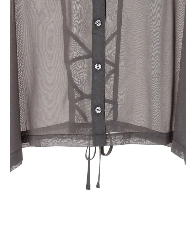 Green Parks ＥＧＯＩＳＴ　短丈シアーシャツ Charcoal Gray