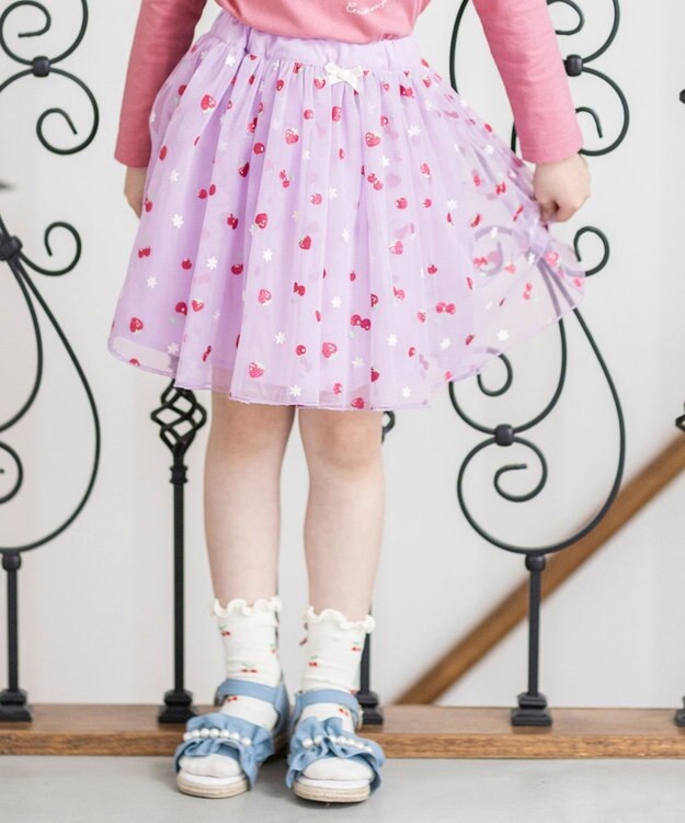 ANY KIDS 【チェリーベリーシリーズ】フルーツ チュール スカート ラベンダー系