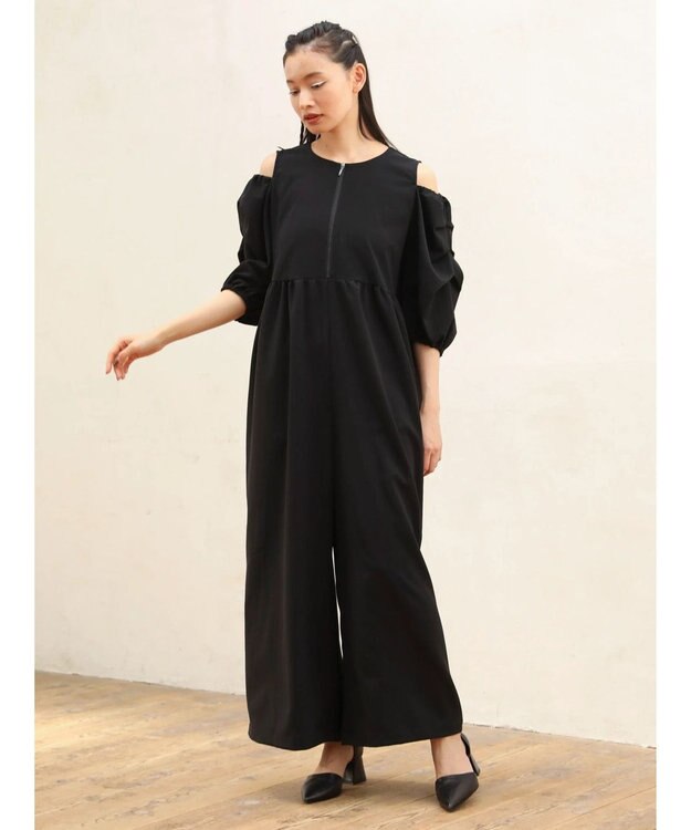 Green Parks ■ＥＳＣＡＲ　タックスリーブワイドオールインワン Black