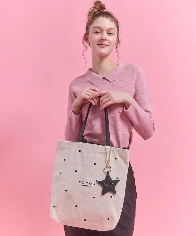TOCCA 【chayさん着用】【WEB＆一部店舗限定・A4サイズ対応】LUCKY TWINKLE CANVASTOTE キャンバストートバッグ アイボリー系
