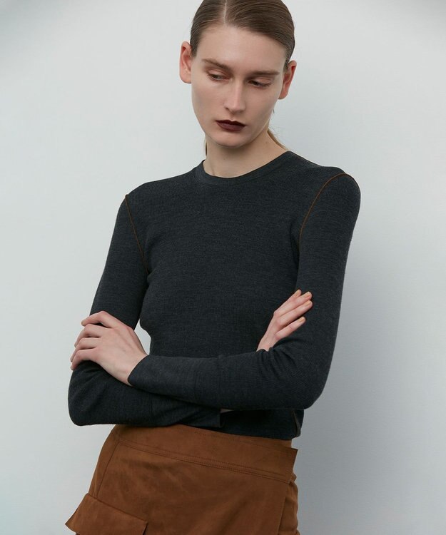 BEIGE， FORD / クルーネックトップス C.Gray×Brown