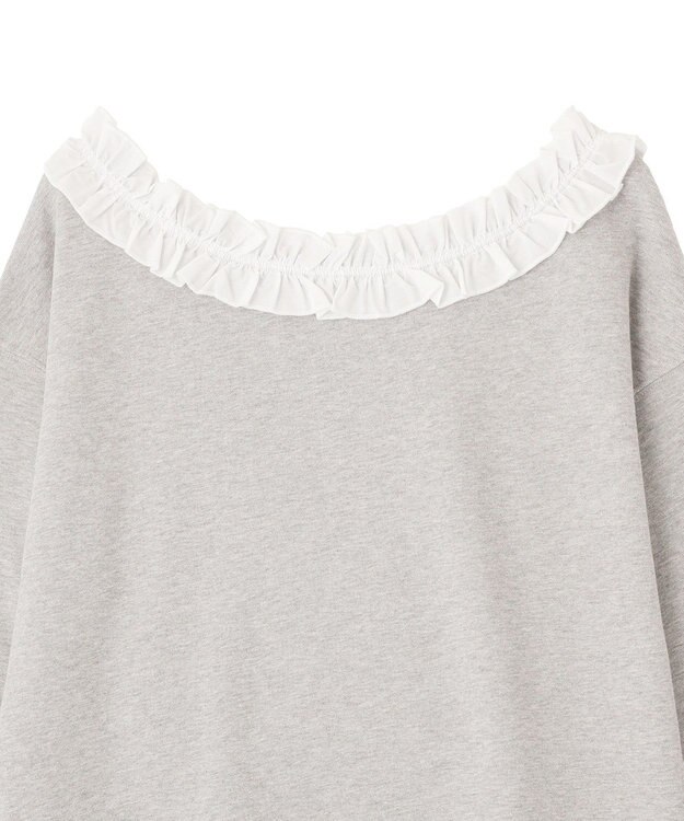 earth music&ecology フリルオフショルウラケスウェット Gray Mixture