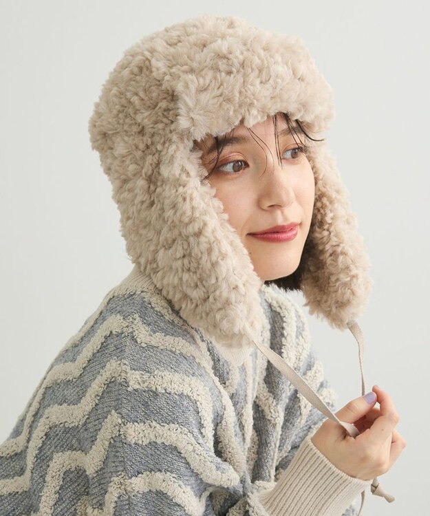 Green Parks ■ＣＯＮＴＲＯＬ　ＦＲＥＡＫフェイクボアフライトキャッフ Ivory