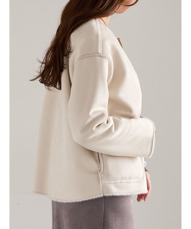 Te chichi リバーシブルファームートンブルゾン ベージュ