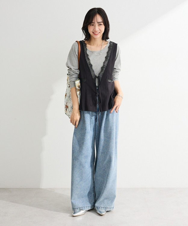 Green Parks バレエネックリブインナー Gray Mixture