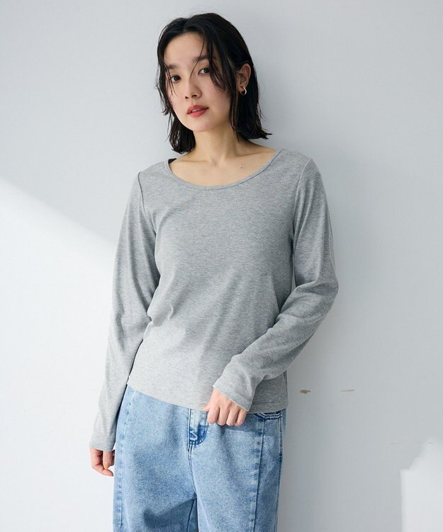 Green Parks バレエネックリブインナー Gray Mixture