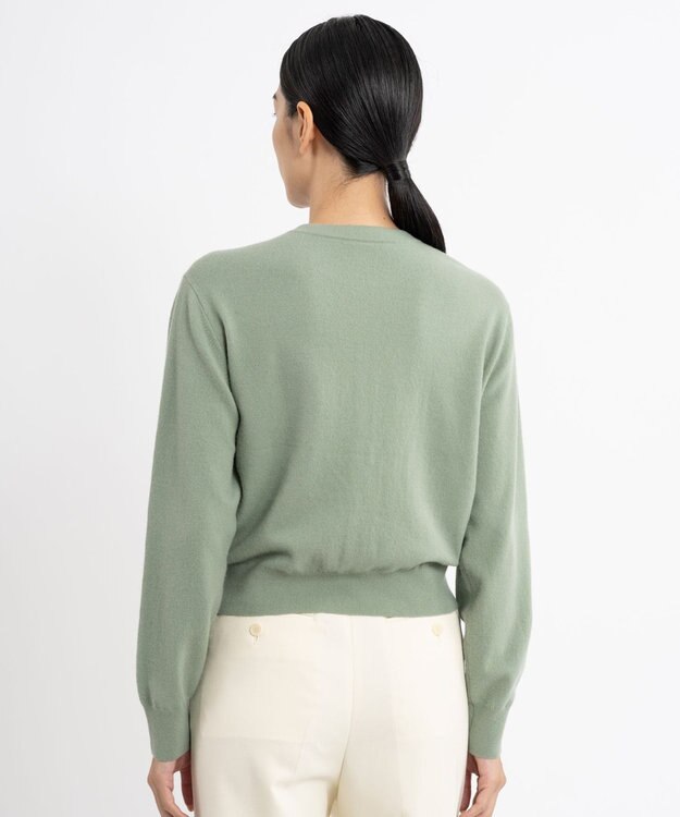 23区 L 【エステータ】クルーネック カーディガン セージグリーン系