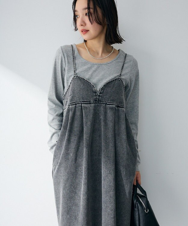 Green Parks バレエネックリブインナー Gray Mixture