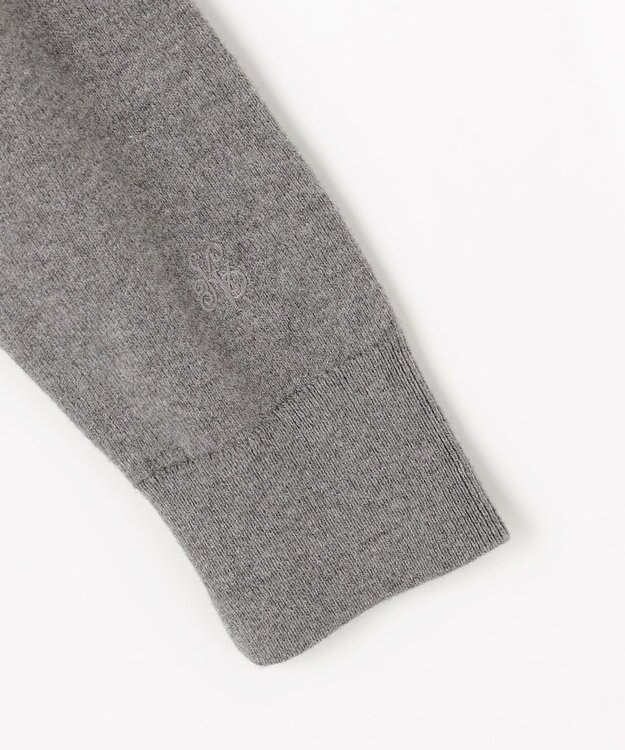 組曲 L 【加藤ローサさん着用】コットンカシミヤMIX刺繍入りニット ライトグレー系