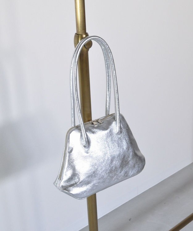 blancle メタリックレザー 舟形ボストンバッグ SILVER