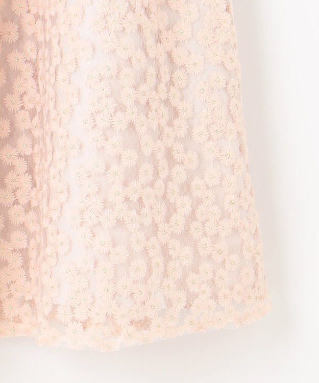 Feroux フラワー刺繍 フレアスカート ピンク系