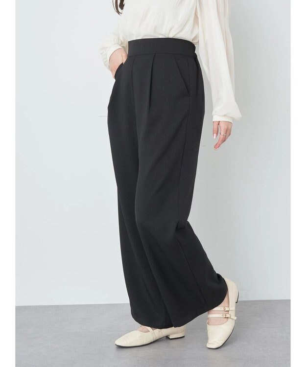 earth music&ecology リラックスワイドパンツ Black