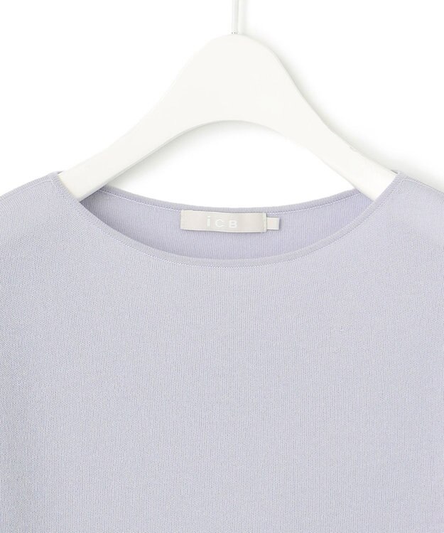 ICB 【洗える】 コットンアセテートシアー ニット ライラックグレー系