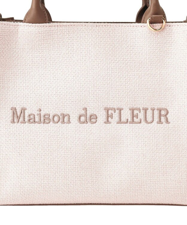 Maison de FLEUR スカーフ付きツイードスクエア２Ｗａｙトート Pink