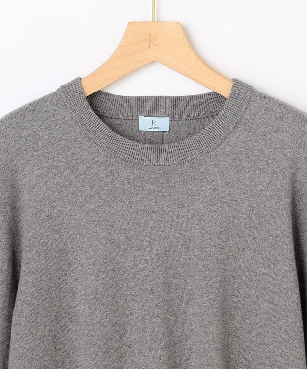 組曲 S 【加藤ローサさん着用】コットンカシミヤMIX刺繍入りニット ライトグレー系