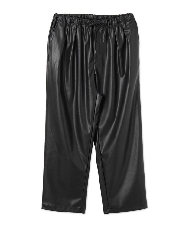 WEGO 【ユニセックス着用ITEM】合皮イージータックパンツ ブラック