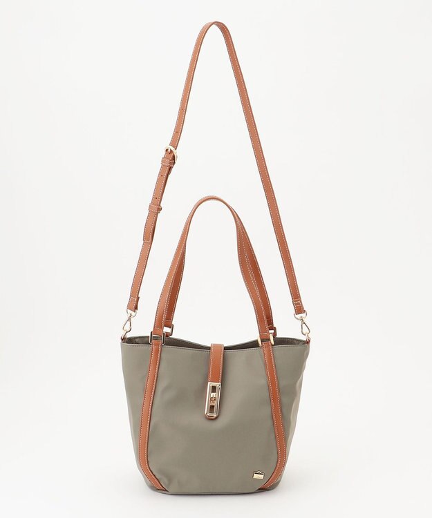 LA BAGAGERIE ひねり金具付きエレガンストート　Sサイズ グレージュ