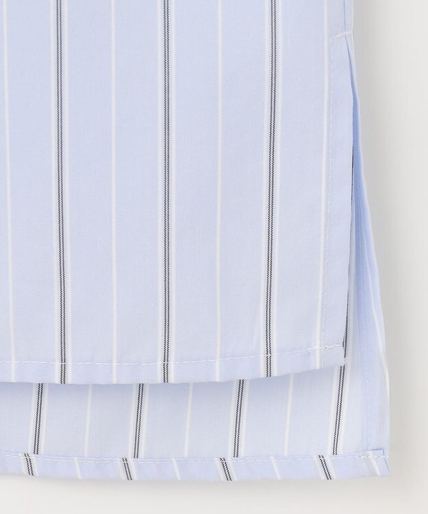 J.PRESS LADIES L 【洗える】ランダムストライプ シャツカラー ブラウス サックスブルー系1