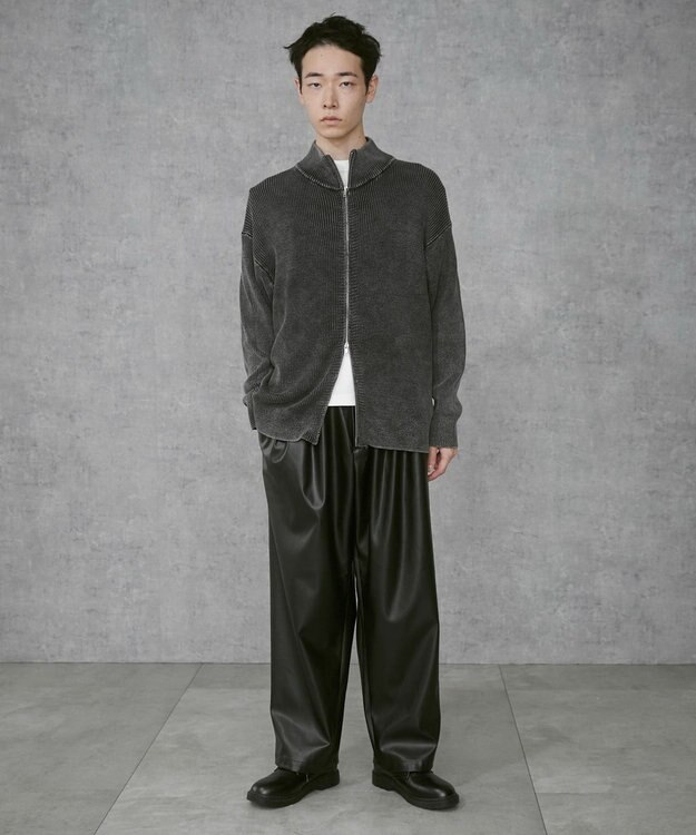 WEGO 【ユニセックス着用ITEM】合皮イージータックパンツ ブラック