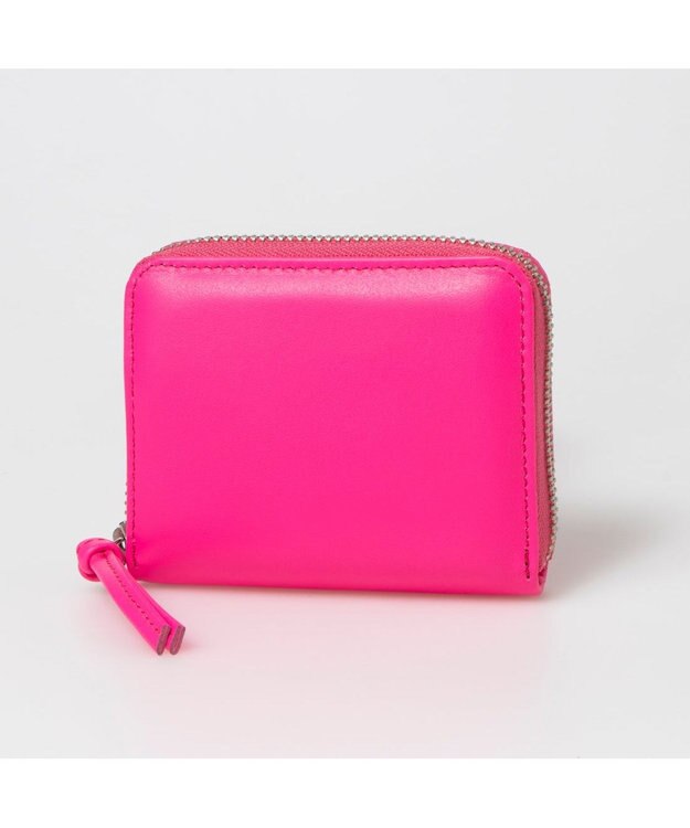 UNBILLION ペルケ perche / 蛍光レザーストラップ付き・ジャバラカードウォレット ピンク