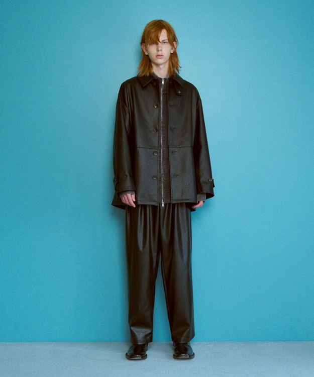 WEGO 【ユニセックス着用ITEM】合皮イージータックパンツ ブラック