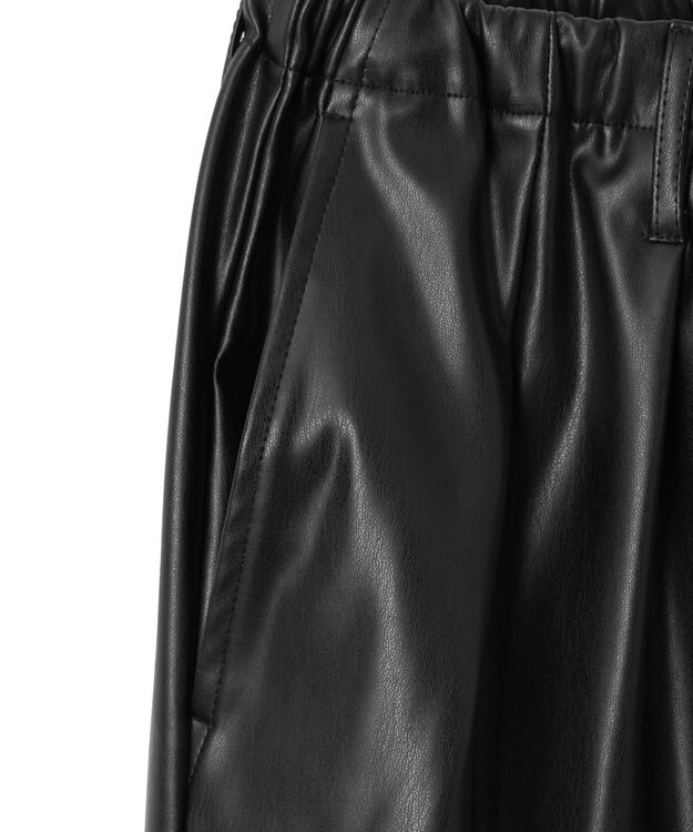 WEGO 【ユニセックス着用ITEM】合皮イージータックパンツ ブラック