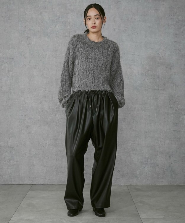 WEGO 【ユニセックス着用ITEM】合皮イージータックパンツ ブラック