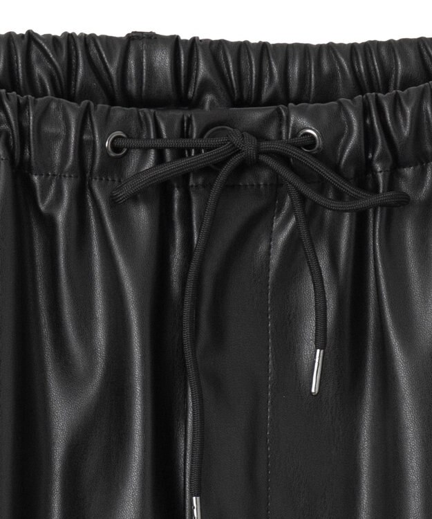 WEGO 【ユニセックス着用ITEM】合皮イージータックパンツ ブラック