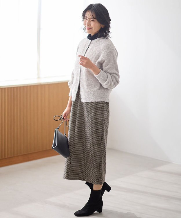 ANY シャイニーニットカーディガン シャンパン