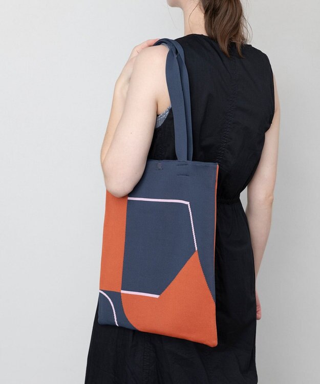 TRICOTE パズルラインニットトート【 軽くて丈夫・A4サイズ対応】 39NAVY