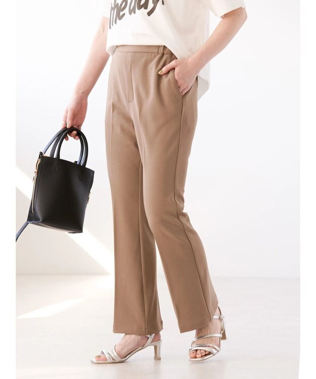 AMERICAN HOLIC 美・美・美ポンチジョーゼットフレアパンツ Gray Beige