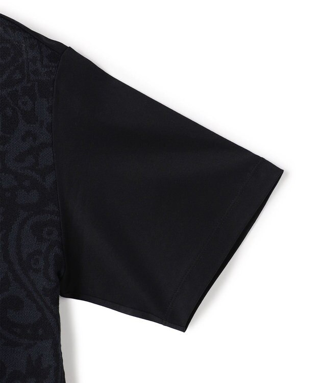 JOSEPH HOMME オリエンタルジャガードニットブロック　クルーネック半袖カットソー ネイビー系