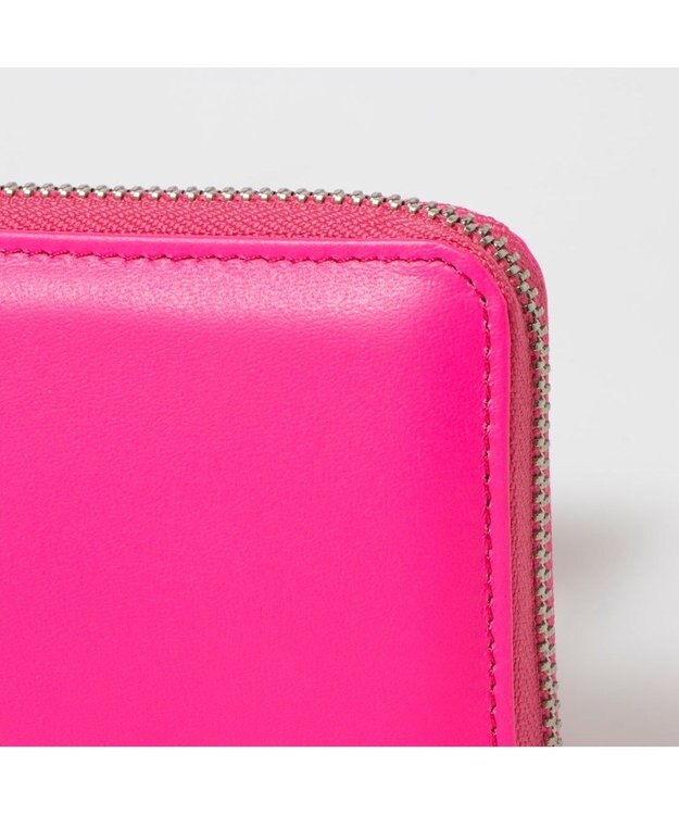 UNBILLION ペルケ perche / 蛍光レザーストラップ付き・ジャバラカードウォレット ピンク