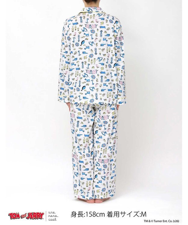 une nana cool トムとジェリー × une nana cool【綿100%】長袖開襟パジャマ アイボリー