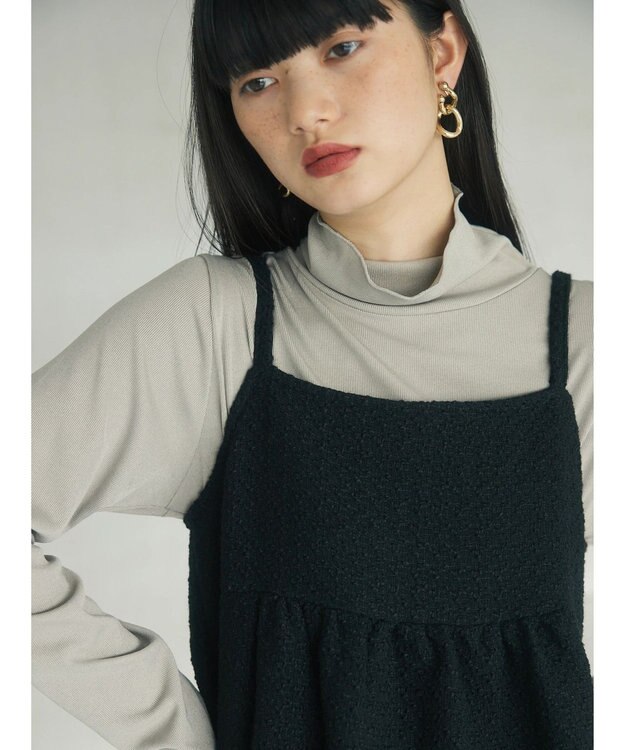 Green Parks armonia．表面感素材ジャンスカ Black