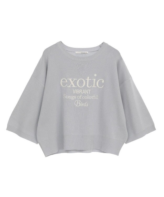 Green Parks ・ＥＬＥＮＣＡＲＥ　ＤＵＥ　ロゴ刺繍６分袖ニット Green