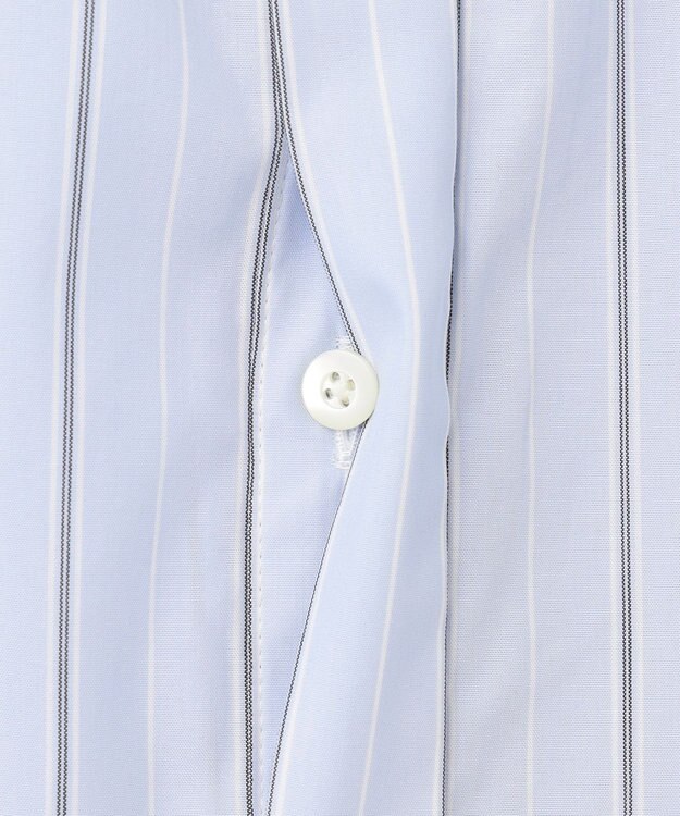 J.PRESS LADIES L 【洗える】ランダムストライプ シャツカラー ブラウス サックスブルー系1