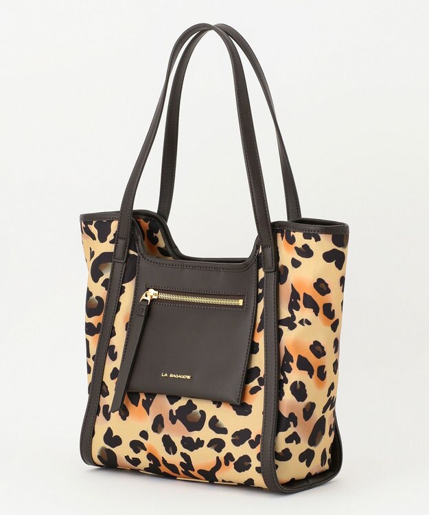 LA BAGAGERIE リサイクルレザー　フラップトート レオパード