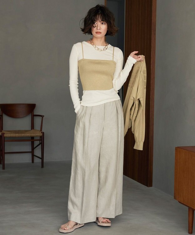 NAVE 【Nave・洗える】ガーゼフライス ロングスリーブ アイボリー系