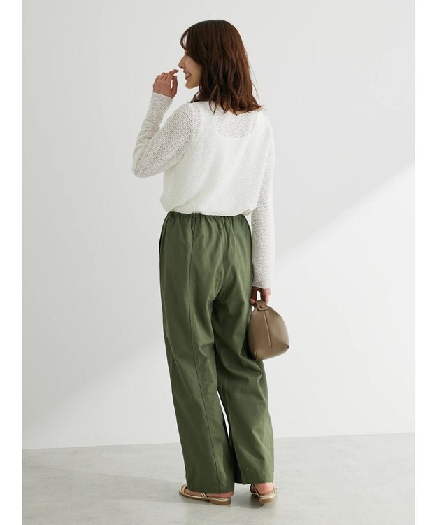 Green Parks ・Ｄｏｕｂｌｅ　Ｆｌａｇｓ　ミニリップイージーパンツ Khaki