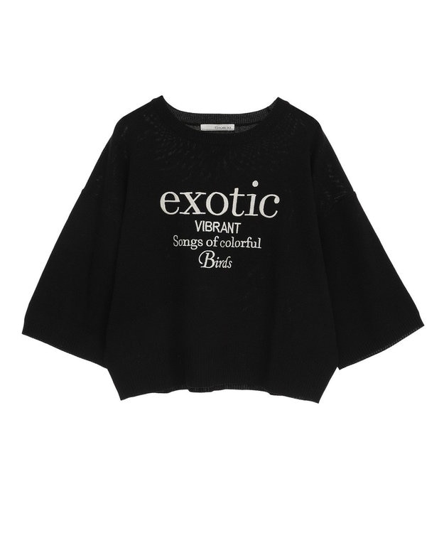 Green Parks ・ＥＬＥＮＣＡＲＥ　ＤＵＥ　ロゴ刺繍６分袖ニット Green